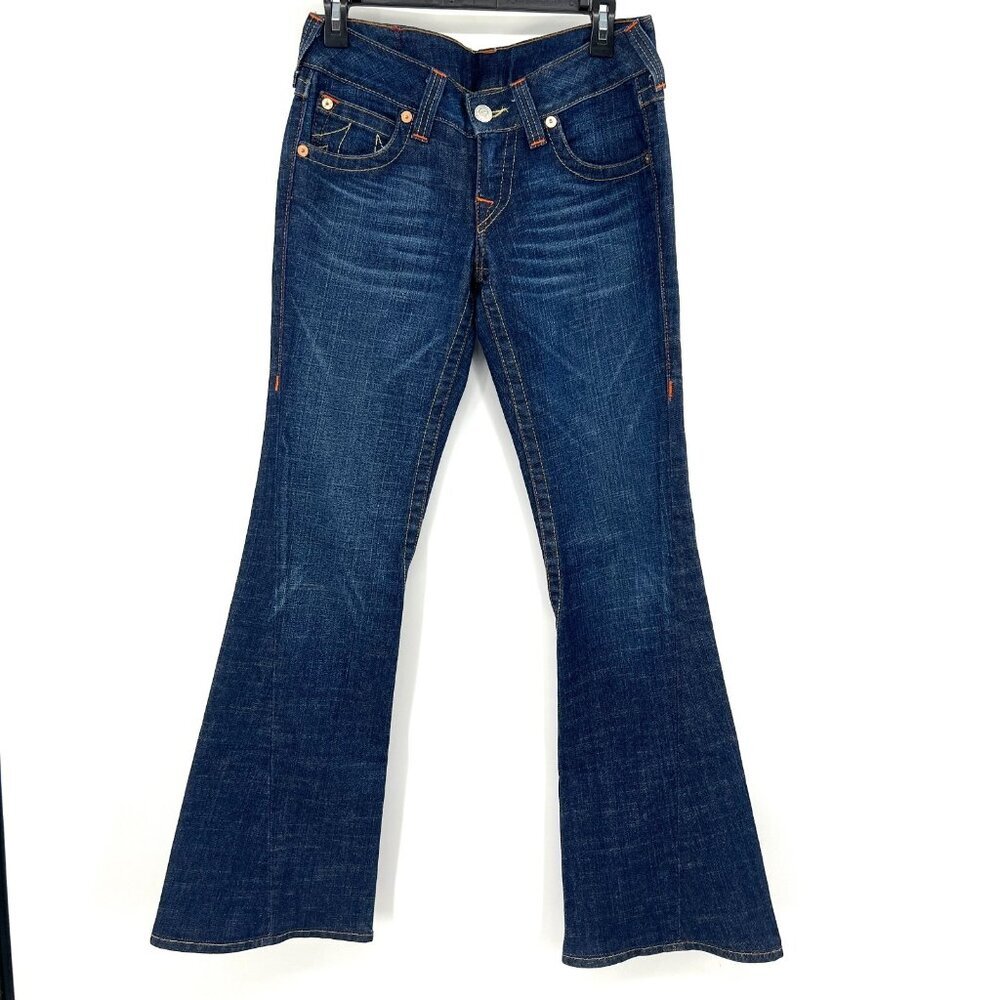 Vintage True Religion Y2K Dark Wash Flare Jeans Made in USA Women's 28